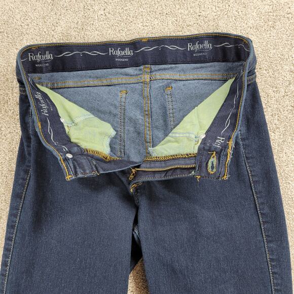 Rafaella Womens Weekend Jean 6 Blue Dark Wash Mid Rise Straight Leg Stretch - Picture 11 of 13